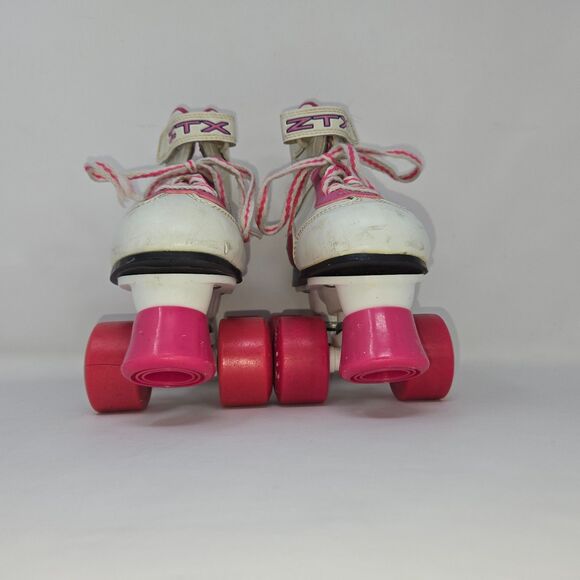 Pacer Girls' Roller Skates ZTX SR Series Pink White Leather Youth Size 3 VG - Picture 4 of 16